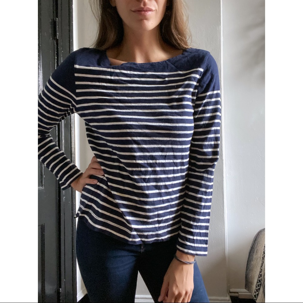 J Crew stripped 3/4 sleeve shirt